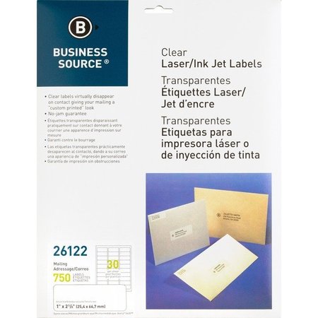 BUSINESS SOURCE Label, Address, Lsr, 1X2.75, Cl 750PK BSN26122